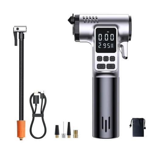 4in1 150PSI 4000Mah Şarjlı Araç Lastik Şişirme Pompası+Emniyet Kemer Kesici+Cam Kırıcı+Led Işıklı