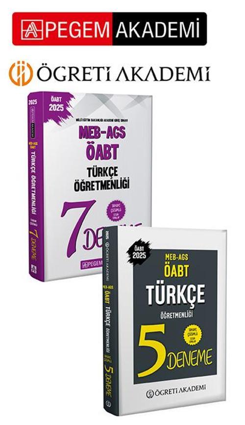 PEGEM AKADEMİ 2025 MEB AGS ÖABT Türkçe Öğretmenliği Tamamı Çözümlü 5 Deneme + 2025 MEB-AGS-ÖABT Türk