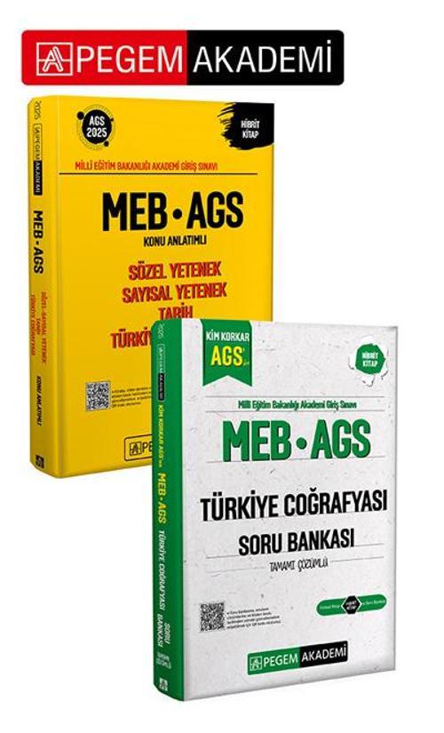 PEGEM AKADEMİ 2025 MEB-AGS Konu Anlatımlı Sözel Sayısal Yetenek Tarih Türkiye Coğrafyası + MEB AGS K