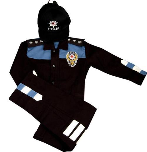 Kız&Erkek Çocuk Polis Kıyafeti (Şapka, Gömlek, Pantolon Takımı) Yeni Model