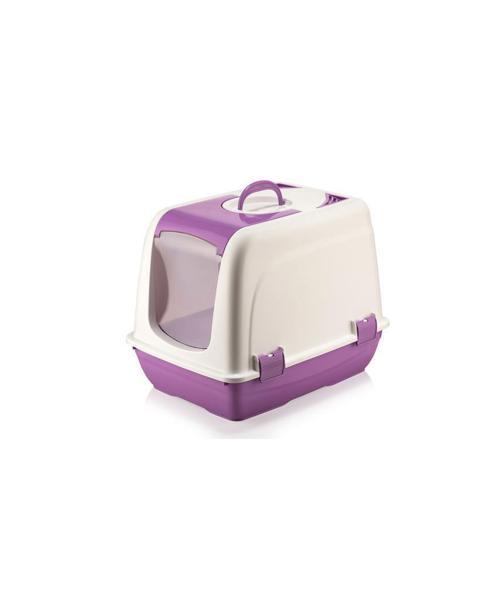 SY-5088 Küçük Kapaklı Evcil Hayvan Kedi Tuvaleti  Mor