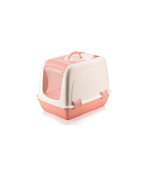 SY-5088 Küçük Kapaklı Evcil Hayvan Kedi Tuvaleti  Pembe