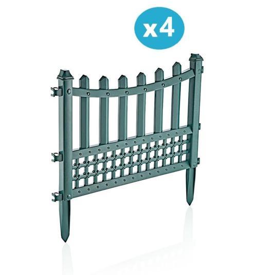 SY-5998 Elite Plastik Dekoratif Bahçe Çiti 4'lü Set 60x55 cm Yeşil