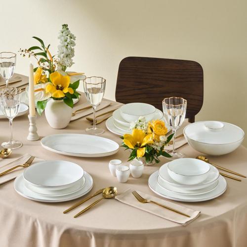Fine Bone Meridian 55 Parça 12 Kişilik Yemek Takımı Gold