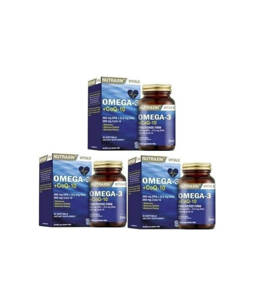 OMEGA3+COQ-10 60 KAPSÜL x 3 ADET