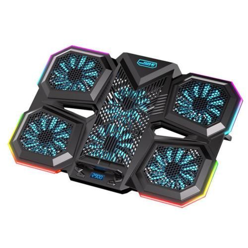 6 Fanlı RGB Işıklı Laptop Soğutucu Stand, 7 Kademeli Yükseklik Ayarlı 2400RPM Süper Soğutucu Stand