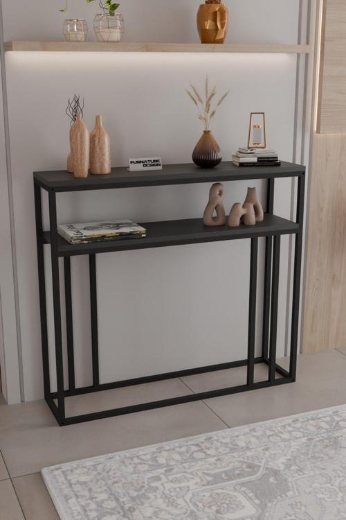 2 Raflı Metal Dresuar Raflı Lüx Dresuar Kitaplık Salon Düzenleyici 2 Raflı 100 Cm