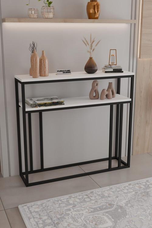 2 Raflı Metal Dresuar Raflı Lüx Dresuar Kitaplık Salon Düzenleyici 2 Raflı 100 Cm