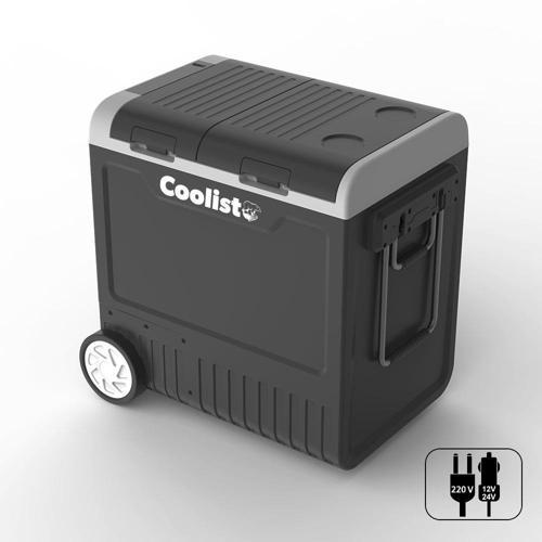 CLK65W 12/24Volt 220Volt 65 Litre Çift Bölmeli Tekerlekli Outdoor Kompresörlü Oto Buzdolabı/Dondurucu