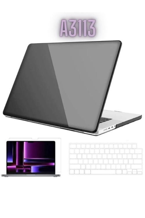 Macbook Air 2024 13.6 Inç M3 Çip A3113 Tam Uyumlu Alt Üst Kılıf Klavye Kılıfı Ekran Koruyucu Film
