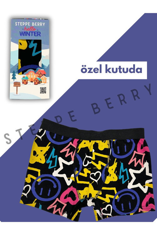 Kutulu Desenli Erkek Boxer