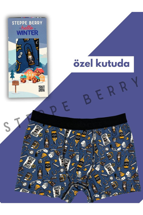 Kutulu Desenli Erkek Boxer