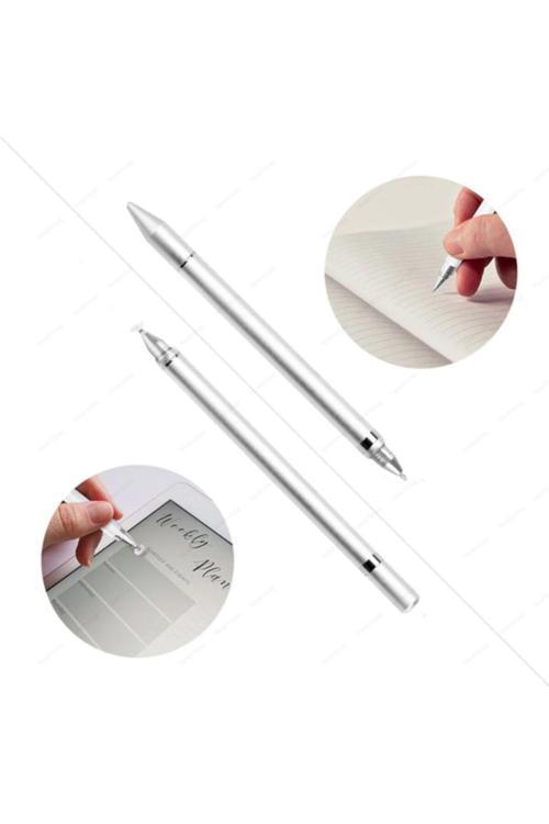 Dokunmatik Kalem Tüm Cihazlara Uyumlu Tablet Telefon Çizim & Yazı Kalemi 2 In 1 Disk Uçlu