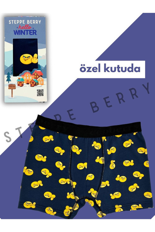 Kutulu Desenli Erkek Boxer