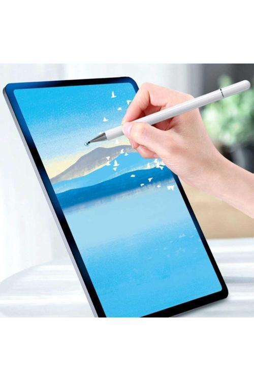 Dokunmatik Kalem 2 In 1 Passive Stylus Kapasitif Tablet Kalemi Beyaz
