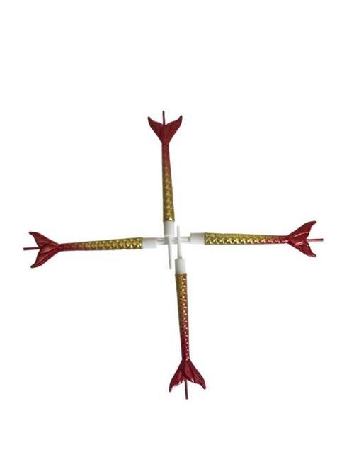 Deniz Kızı Renkli Kırmızı Altın Mum 11 cm 