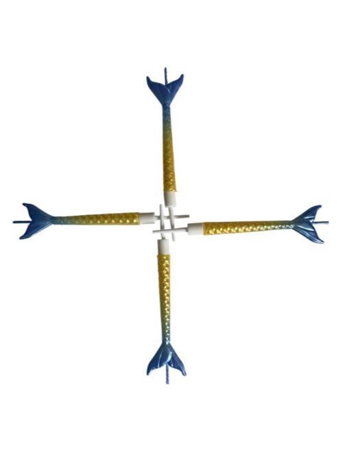 Deniz Kızı Renkli Mavi Altın Mum 11 cm 