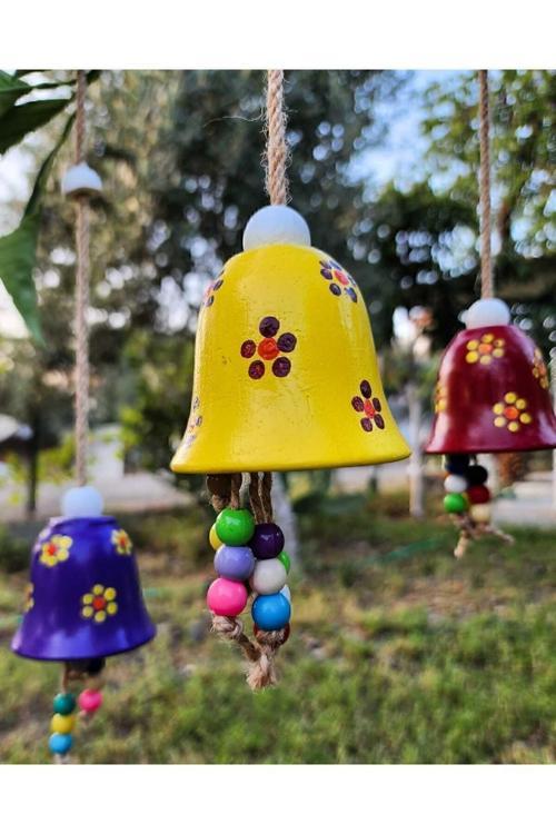 Rüzgar Çanı, Duvar Dekorasyon Ürünleri, Bahçe Balkon Süsü, Renkli Çiçek Motifli