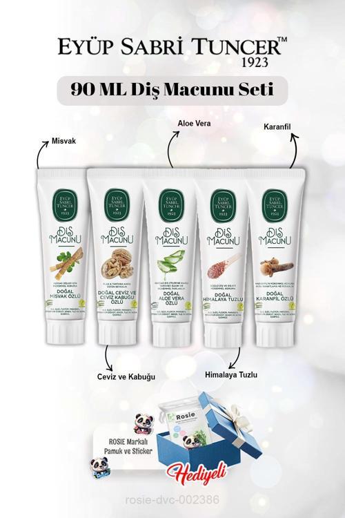 Karanfil, Himalaya, Aloe Vera, Misvak, Ceviz ve Kabuğu 90 ml Diş Macun Seti ve Rosie