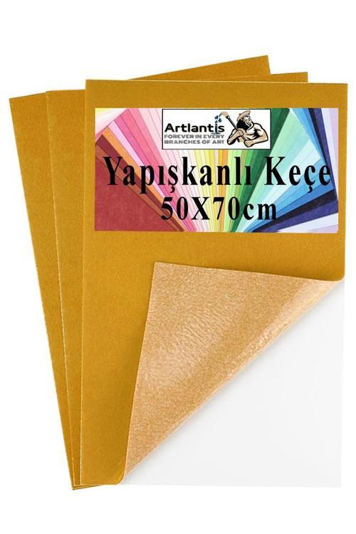 Turuncu Yapışkanlı Keçe 50x70 cm 3 Adet 2.0 mm Kendinden Yapışkanlı Renkli Hobi Keçesi Elişi Keçe Kumaşı Anasınıfı
