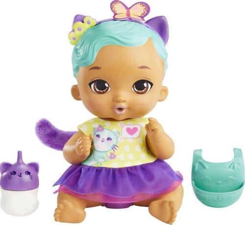 My Garden Baby Yavru Kedi Bebeğimin Bakım Zamanı - Mavi Saçlı Bebek (30 Cm), Tekrar Kullanılabilen Bebek Bezi, Önlüğü, B