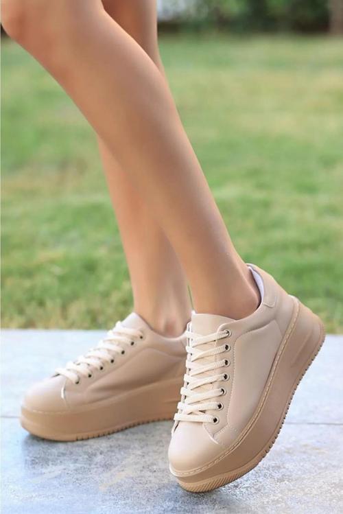 2596 Kadın Yüksek Topuk Günlük Sneaker Ayakkabı