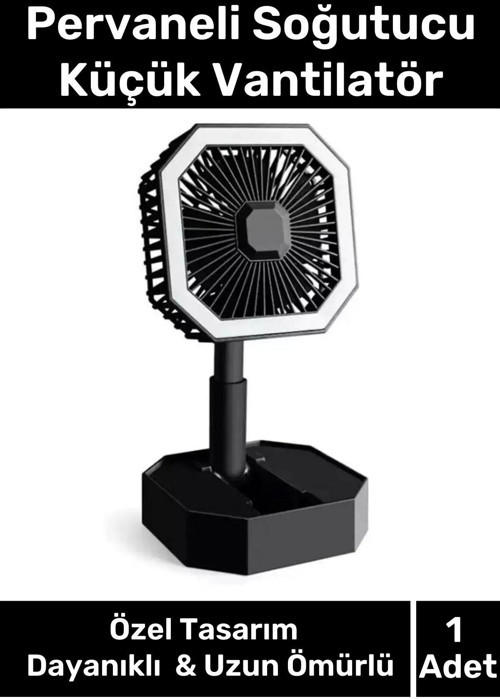 Deluxe Katlanabilir 2 Modlu Usb Şarjlı Sessiz Mini Fan Yelpazeli Pervaneli Soğutucu Vantilatör