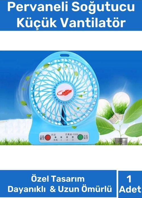 Premium Usb Şarjlı 3 Kademeli Sessiz Taşınabilir Mini Fan Pervaneli Soğutucu Küçük Vantilatör