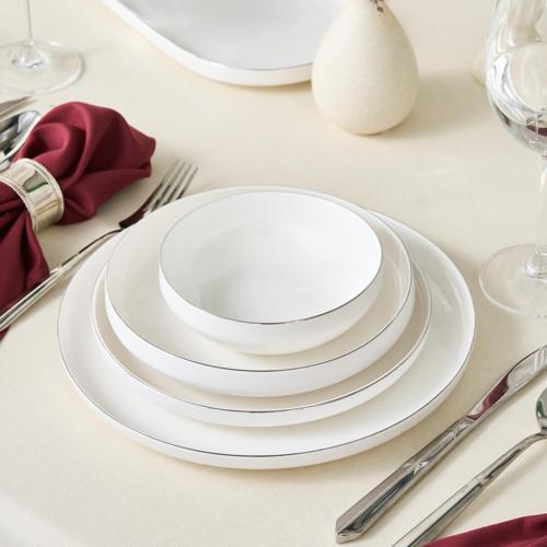 Stream Bone Saturn 53 Parça 12 Kişilik Yemek Takımı Platin