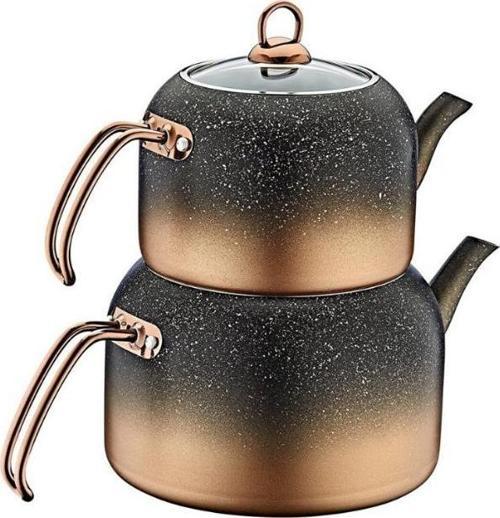 Andiamo 4 Parça Granit Xl Boy Çaydanlık - Bakır