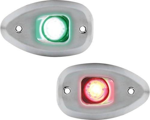 MICRO LED 12, İskeleSancak 112.5° Feneri, Set,Yüzey mon.,Krom G.,delikli