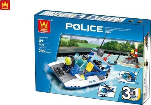 51015 427 Parça Polis Sahil Güvenlik Botu 3ın1