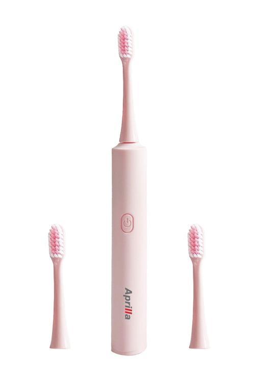 PEMBE-Atb 8717 Titreşimli Değiştirilebilir Başlıklı Su Geçirmez Gövdeli Pembe Diş Fırçası