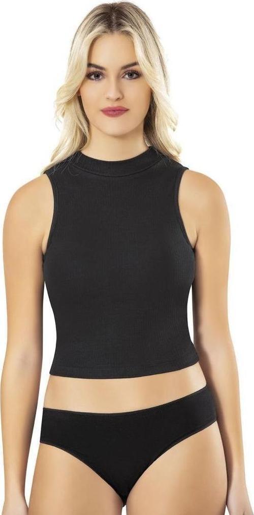 6 Adet Kota Bayan Balıkçı Yaka Ribana Pedli Krop Atlet 6805