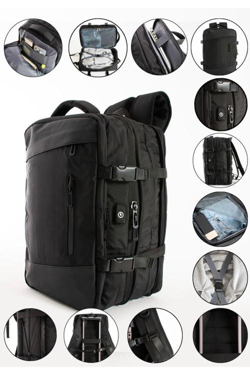 Unisex Suya Dayanıklı 15.6İnç Laptop Bölmeli Fonksiyonel Körüklü Sırt Destekli SeyehatveOkul Çantası