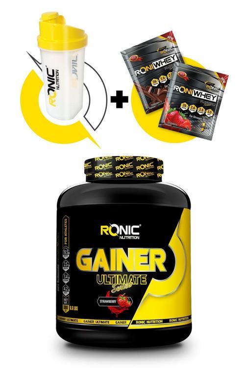 Gainer Ultimate 3 Kg Kilo Aldıran Karbonhidrat Tozu Çilek Aromalı +3 Adet