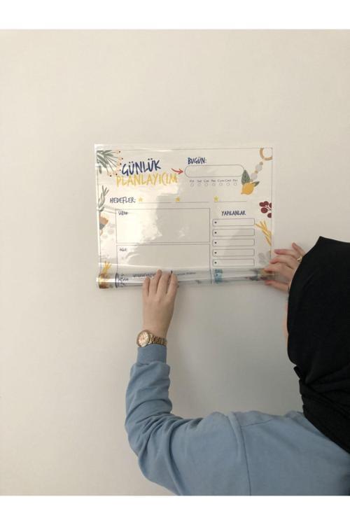 Günlük Planlayıcı Yazı Tahtası Akıllı Kağıt Tahta Planner + Kalem 47X70 Cm