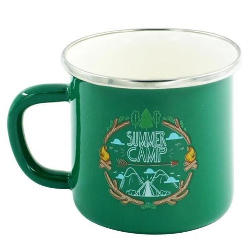 Retro Emaye Kupa Bardak 330 cc [Summer Camp] YEŞİL