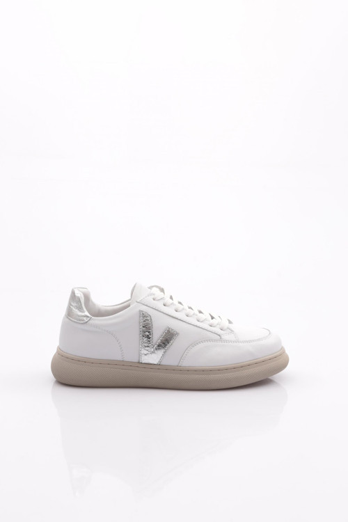 Kadın Sneakers Ayakkabı Beyaz Lame 34133