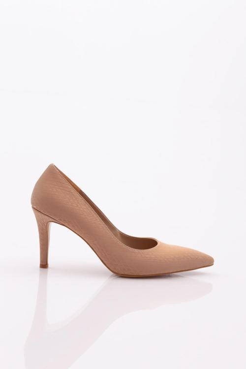 Kadın Topuklu Stiletto Ayakkabı Nude Baskılı 21133564