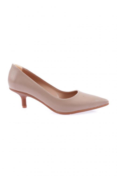 Kadın Kısa Topuklu Ayakkabı Vizon 262223122885