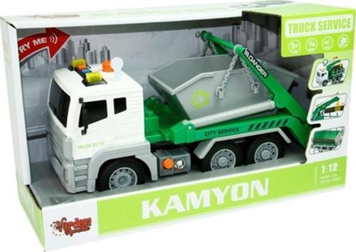 1:12 Sürtmeli Sesli Işıklı Geri Dönüşüm Kamyonu WY821A