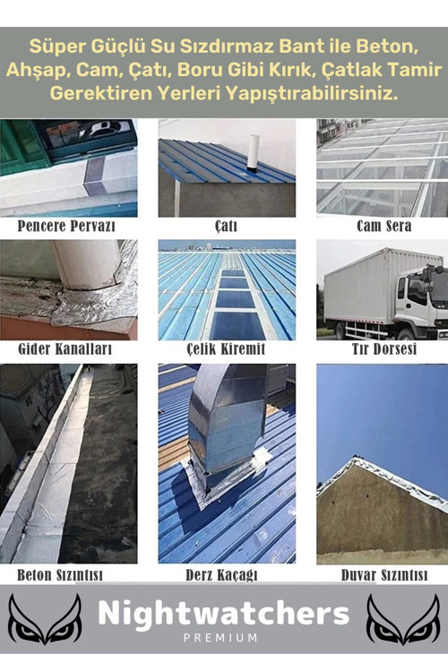 Özel Üretim Çok Amaçlı Su Geçirmez Sızdırmaz Güçlü Dayanıklı Izolasyon Gri Tamir Bandı 48 Mm 10 Mt 3