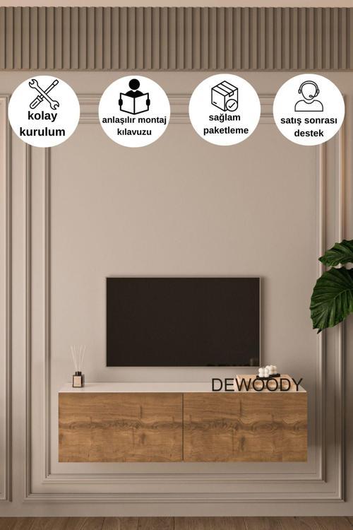 120 Cm Duvara Montajlanabilir Düşer Kapaklı Bölmeli Tv Ünitesi