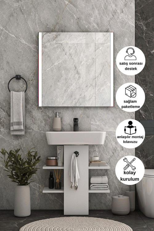 Lavabo Altı Raflı Düzenleyici Banyo Dolabı Lavabo Altı Dolap