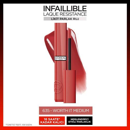 Infaillible Laque Resistance Likit Parlak Ruj - 635 Worth It Medium