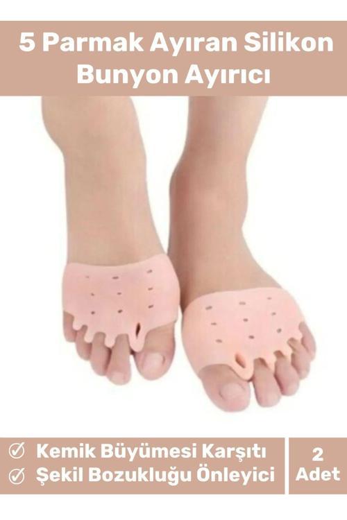 Kemik Büyümesi Karşıtı Şekil Bozukluğu Önleyici Ayak 5 Parmak Ayıran Silikon Bunyon Ayırıcı 2'li Set