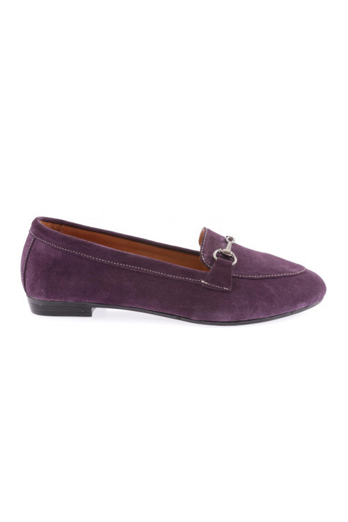 Kadın Metal Aksesuarlı Zenne Loafer Mor Süet 21332110