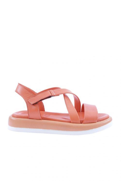 kadın Çapraz Bant Cırtlı Sandalet Orange 3243244