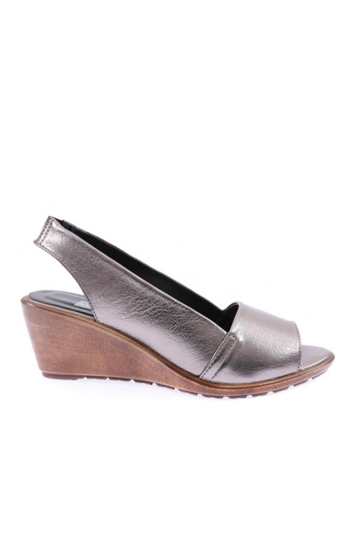 kadın Dolgu Taban Sandalet Platin Kırışık 822103138